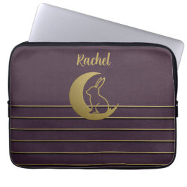 Funda Para Portátil Purple Moon Bunny Design Electronics Bag