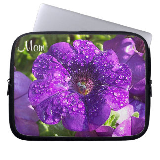 Funda Para Portátil Purple Petunia Garden "Mom"