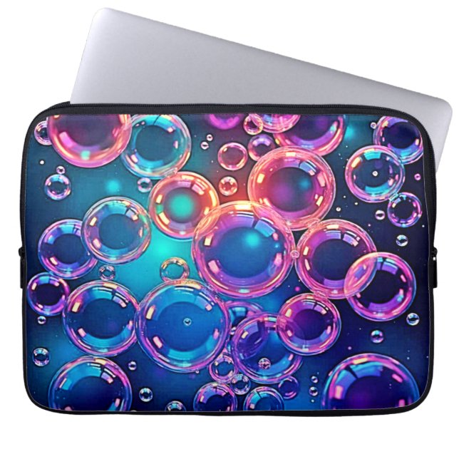 Funda Para Portátil Purple Pink Bubble Magic (Frente)