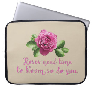 Funda Para Portátil purple pink floral rose
