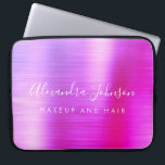 Funda Para Portátil Purple Pink Metallic Monogram Business<br><div class="desc">Moderno morado y rosa Ombre Girly maquillaje y Salón de Belleza Cabello Faux Metallic Stainless Elegant Monograma Promocional Bolsa de Portátiles o Funda de publicidad Promocional (promocional). Este elegante funda profesional de informática empresarial se puede personalizar para incluir su nombre de firma de escritura monogramada y su profesión o puesto...</div>