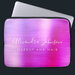 Funda Para Portátil Purple Pink Metallic Monogram Business<br><div class="desc">Moderno morado y rosa Ombre Girly maquillaje y Salón de Belleza Cabello Faux Metallic Stainless Elegant Monograma Promocional Bolsa de Portátiles o Funda de publicidad Promocional (promocional). Este elegante funda profesional de informática empresarial se puede personalizar para incluir su nombre de firma de escritura monogramada y su profesión o puesto...</div>