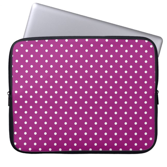 Funda Para Portátil Purple Polka Dot Pattern (Frente)