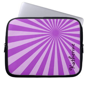 Funda Para Portátil Purple Sunburst "Add Your Name"
