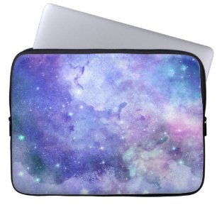 Funda Para Portátil Púrpura acuarela Starry Sky Space Lover Galaxia