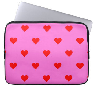 Funda Para Portátil Púrpura Red Cute Simple Heart Pattern
