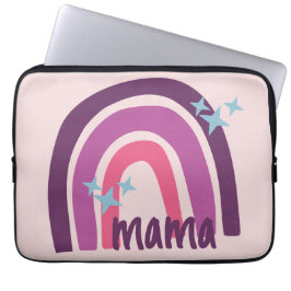 Funda Para Portátil Púrpura rosa bohemio arco iris mamá personalizada
