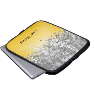 Funda Para Portátil Purpurina amarillo y falso brillante