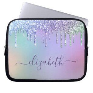 Funda Para Portátil Purpurina arcoiris personalizado