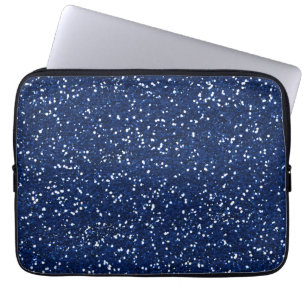 Funda Para Portátil Purpurina azul elegante