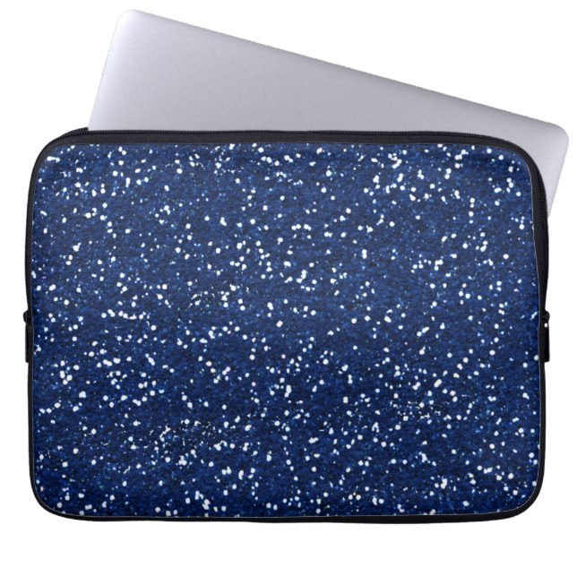 Funda Para Portátil Purpurina azul elegante (Frente)