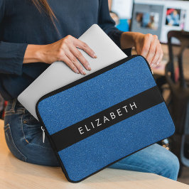 Funda Para Portátil Purpurina azul, fondo Purpurina, nombre