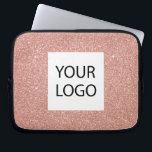 Funda Para Portátil Purpurina de oro rosa rosa - promoción de logotipo<br><div class="desc">Purpurina Rosa Rosa Gold Faux y Sparkle Elegant Personalizado Logo Promocional Bolsa Corporativa Portátil o Funda Promocional Sleeve para un regalo de la industria de la belleza. Este funda se puede personalizar para incluir el logotipo de su empresa o empresa.</div>