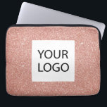 Funda Para Portátil Purpurina de oro rosa rosa - promoción de logotipo<br><div class="desc">Purpurina Rosa Rosa Gold Faux y Funda Promocional Sparkle Elegant Personalizado Logo Promocional Portátil Bag o Sleeve. Este funda se puede personalizar para incluir el logotipo de su empresa o empresa.</div>