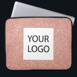 Funda Para Portátil Purpurina de oro rosa rosa - promoción de logotipo<br><div class="desc">Purpurina Rosa Rosa Gold Faux y Funda Promocional Sparkle Elegant Personalizado Logo Promocional Portátil Bag o Sleeve. Este funda se puede personalizar para incluir el logotipo de su empresa o empresa.</div>