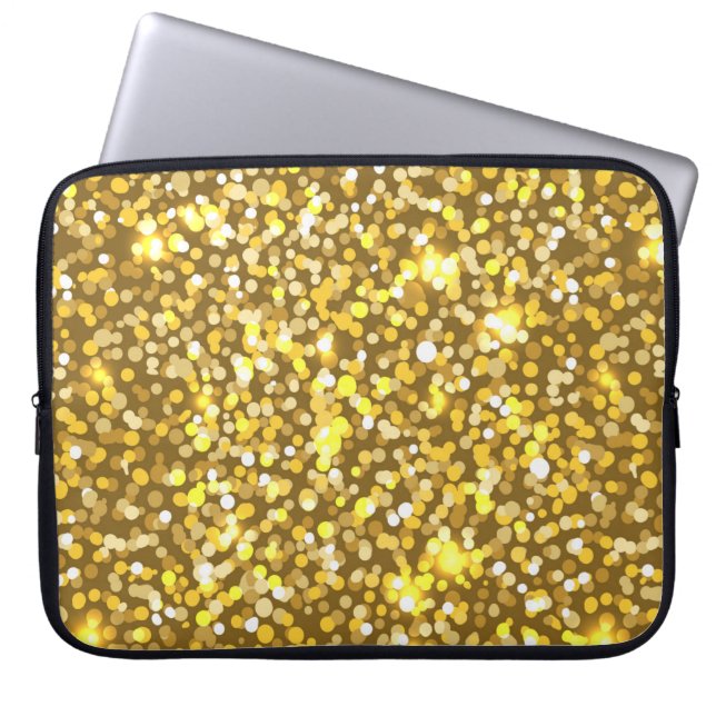 Funda Para Portátil Purpurina dorado (Frente)