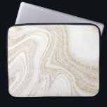 Funda Para Portátil Purpurina dorado de mármol blanco de moda moderna<br><div class="desc">Moda moderna mármol blanco purpurina oro funda para portátil</div>