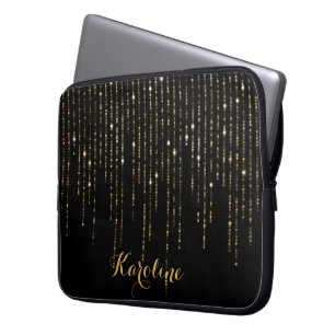 Funda Para Portátil Purpurina elegante de Golding personalizado