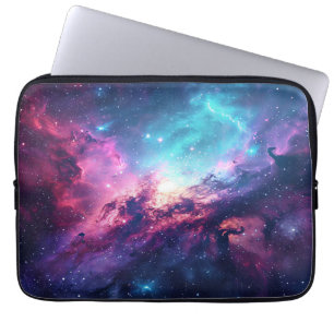 Funda Para Portátil Purpurina espacial galaxia nebulosa universo rosa 