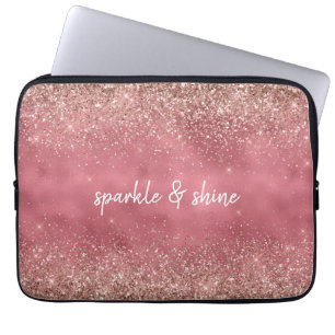 Funda Para Portátil Purpurina Glitzy Rosado personalizado