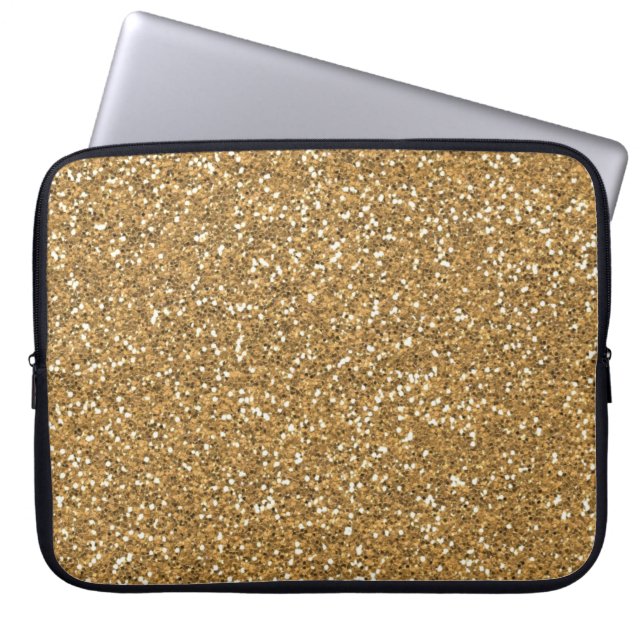 Funda Para Portátil Purpurina Gold Glam Faux (Frente)
