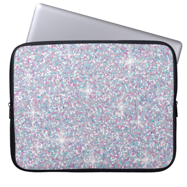 Funda Para Portátil Purpurina iridiscente blanco (Frente)