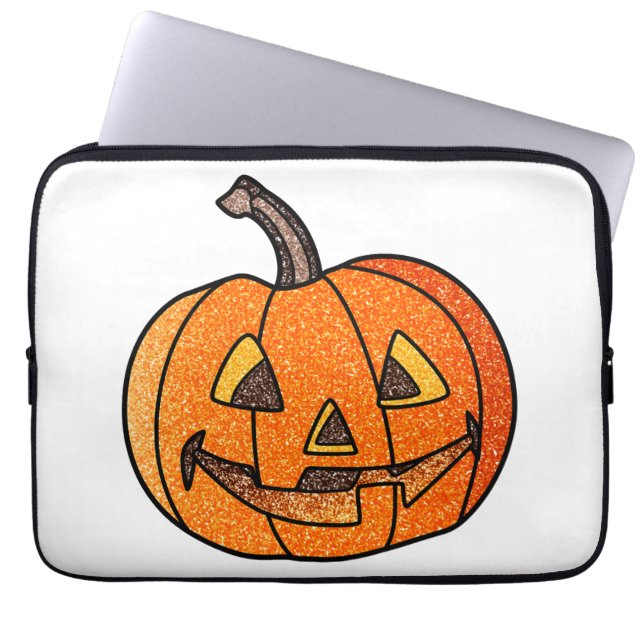 Funda Para Portátil Purpurina Jack O'Lantern (Frente)
