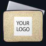 Funda Para Portátil Purpurina moderno de oro - promoción del logotipo<br><div class="desc">Purpurina Gold Moderno y Profesional Faux y Sparkle Elegant Personalizado Logo Promocional Corporativo Portátil Bag o Funda Promocional Sleeve para un regalo de la industria de la belleza. Este funda se puede personalizar para incluir el logotipo de su empresa o empresa.</div>