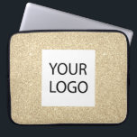 Funda Para Portátil Purpurina moderno de oro - promoción del logotipo<br><div class="desc">Purpurina Gold Moderno y Profesional Faux y Sparkle Elegant Personalizado Logo Promocional Corporativo Portátil Bag o Funda Promocional Sleeve para un regalo de la industria de la belleza. Este funda se puede personalizar para incluir el logotipo de su empresa o empresa.</div>