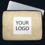 Funda Para Portátil Purpurina moderno de oro - promoción del logotipo<br><div class="desc">Purpurina Gold Moderno y Profesional Faux y Sparkle Elegant Personalizado Logo Promocional Corporativo Portátil Bag o Funda Promocional Sleeve para un regalo de la industria de la belleza. Este funda se puede personalizar para incluir el logotipo de su empresa o empresa.</div>