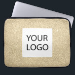 Funda Para Portátil Purpurina moderno de oro - promoción del logotipo<br><div class="desc">Purpurina Gold Moderno y Profesional Faux y Sparkle Elegant Personalizado Logo Promocional Corporativo Portátil Bag o Funda Promocional Sleeve para un regalo de la industria de la belleza. Este funda se puede personalizar para incluir el logotipo de su empresa o empresa.</div>