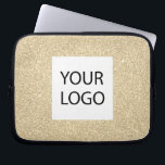 Funda Para Portátil Purpurina moderno de oro - promoción del logotipo<br><div class="desc">Purpurina Gold Moderno y Profesional Faux y Sparkle Elegant Personalizado Logo Promocional Corporativo Portátil Bag o Funda Promocional Sleeve para un regalo de la industria de la belleza. Este funda se puede personalizar para incluir el logotipo de su empresa o empresa.</div>