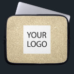 Funda Para Portátil Purpurina moderno de oro - promoción del logotipo<br><div class="desc">Purpurina Gold Moderno y Profesional Faux y Sparkle Elegant Personalizado Logo Promocional Corporativo Portátil Bag o Funda Promocional Sleeve para un regalo de la industria de la belleza. Este funda se puede personalizar para incluir el logotipo de su empresa o empresa.</div>