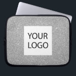 Funda Para Portátil Purpurina moderno plateado - promoción del logotip<br><div class="desc">Silver Modern y Profesional Faux Purpurina y Sparkle Elegant Personalizado Logo Promocional Corporativo Portátil Bag o Funda Promocional Sleeve para un regalo de la industria de la belleza. Este funda se puede personalizar para incluir el logotipo de su empresa o empresa.</div>