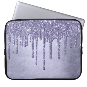 Funda Para Portátil Purpurina morado de goteo Vierta de hielo de lav