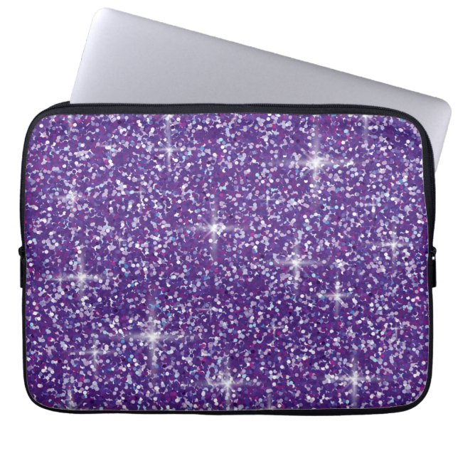 Funda Para Portátil Purpurina morado iridiscente (Frente)