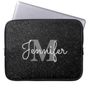 Funda Para Portátil Purpurina negro