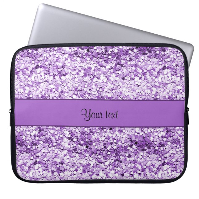 Funda Para Portátil Purpurina púrpura brillante (Frente)