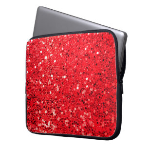 Funda Para Portátil Purpurina rojo Bling