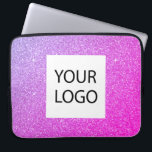 Funda Para Portátil Purpurina rosa morado - promoción del logotipo Per<br><div class="desc">Purpurina Faux Purple and Pink Ombre Modern y Profesional y Sparkle Elegant Personalizado Logo Promocional Bolsa Corporativa Portátil o Funda Promocional Sleeve para un regalo de la industria de la belleza. Este funda se puede personalizar para incluir el logotipo de su empresa o empresa.</div>