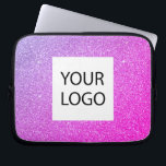 Funda Para Portátil Purpurina rosa morado - promoción del logotipo Per<br><div class="desc">Purpurina Faux Purple and Pink Ombre Modern y Profesional y Sparkle Elegant Personalizado Logo Promocional Bolsa Corporativa Portátil o Funda Promocional Sleeve para un regalo de la industria de la belleza. Este funda se puede personalizar para incluir el logotipo de su empresa o empresa.</div>