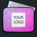 Funda Para Portátil Purpurina rosa morado - promoción del logotipo Per<br><div class="desc">Purpurina Faux Purple and Pink Ombre Modern y Profesional y Sparkle Elegant Personalizado Logo Promocional Bolsa Corporativa Portátil o Funda Promocional Sleeve para un regalo de la industria de la belleza. Este funda se puede personalizar para incluir el logotipo de su empresa o empresa.</div>