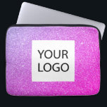 Funda Para Portátil Purpurina rosa morado - promoción del logotipo Per<br><div class="desc">Purpurina Faux Purple and Pink Ombre Modern y Profesional y Sparkle Elegant Personalizado Logo Promocional Bolsa Corporativa Portátil o Funda Promocional Sleeve para un regalo de la industria de la belleza. Este funda se puede personalizar para incluir el logotipo de su empresa o empresa.</div>