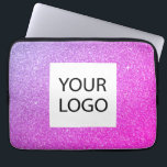 Funda Para Portátil Purpurina rosa morado - promoción del logotipo Per<br><div class="desc">Purpurina Faux Purple and Pink Ombre Modern y Profesional y Sparkle Elegant Personalizado Logo Promocional Bolsa Corporativa Portátil o Funda Promocional Sleeve para un regalo de la industria de la belleza. Este funda se puede personalizar para incluir el logotipo de su empresa o empresa.</div>