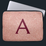 Funda Para Portátil Purpurina Rosa Rosa Dorado Borgoña Esparkle Monogr<br><div class="desc">Purpurina Rubor Rosa y Rosa Burgundy Faux y Funda Sparkle Elegant Monograma. Este funda se puede personalizar para incluir su nombre inicial y su nombre de pila.</div>