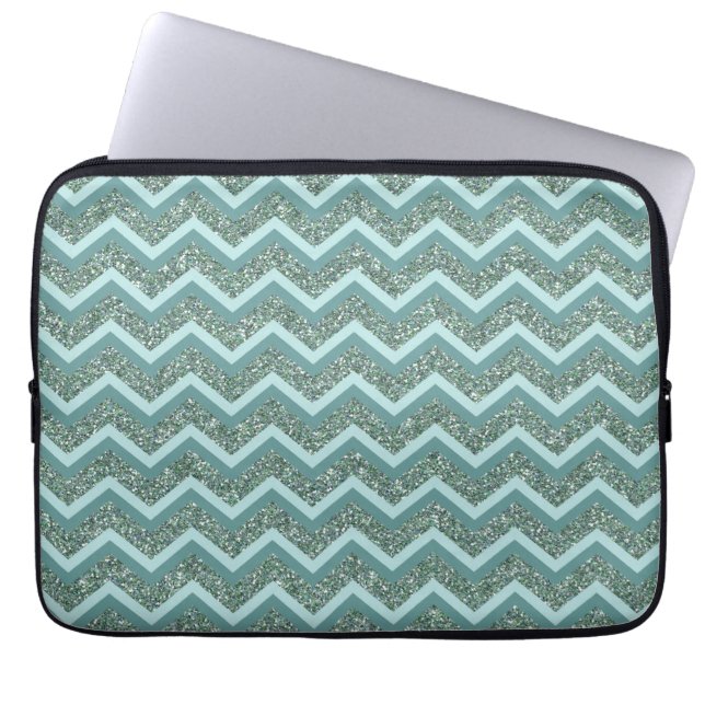 Funda Para Portátil Purpurina verde azulado (Frente)