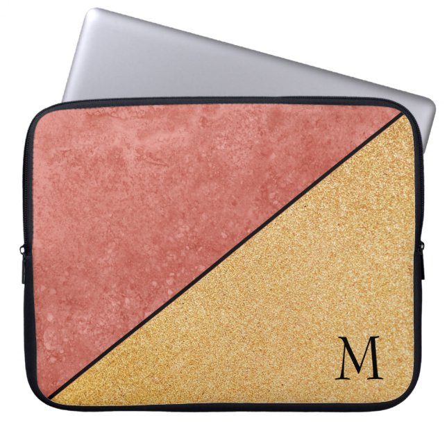 Funda Para Portátil Purpurina Y Mármol (Frente)