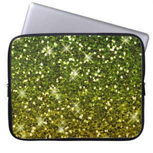 Funda Para Portátil Purpurinas del Oro Verde Oscuro