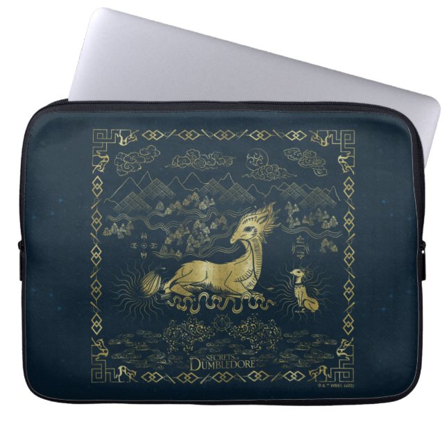 Funda Para Portátil Qilin En Rest Golden Tapestry (Frente)