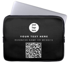 Funda Para Portátil QR Code Business Logo Moderno Negocio Minimalista